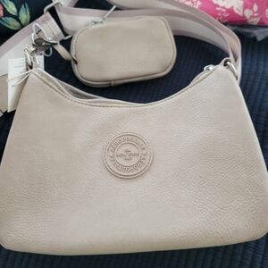 Aeropostale Taupe Shoulder Bag With Bonus Bag. Adjustable Strap NWT